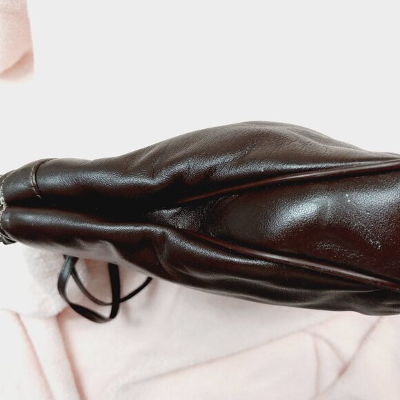 ETIENNE Aigner Purse Clutch Crossbody Genuine Dark Brown Leather.2 ZipTop Open - Picture 12 of 13